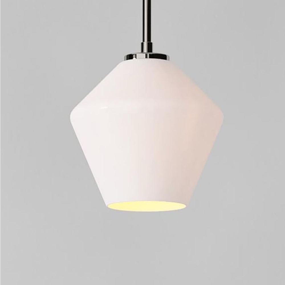 NIB West Elm 8” Geo Milk Glass Shade